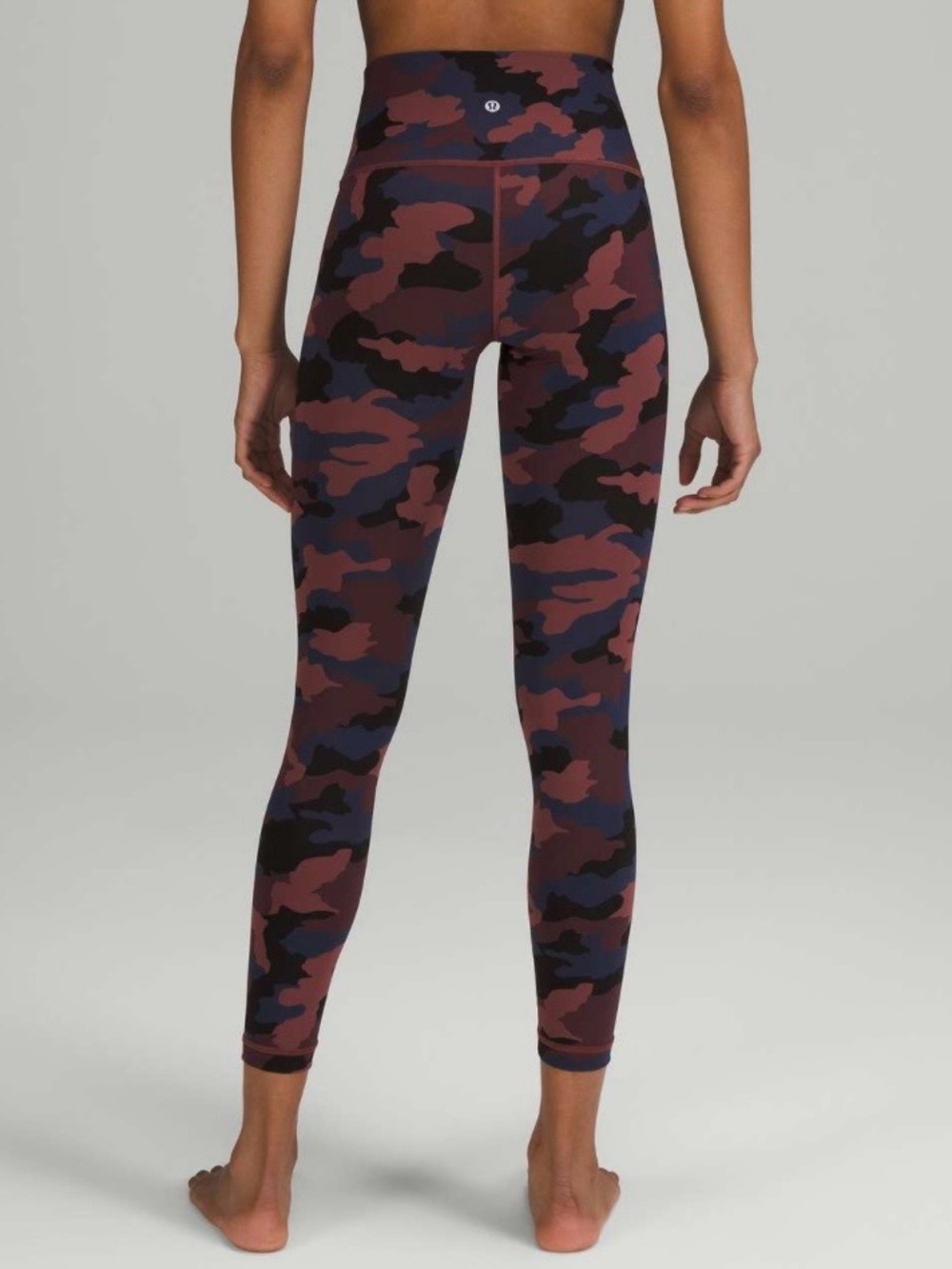 Lululemon Wunder Train Tight Legging 25” Heritage Camo Smoky Red Night Sea Sz 0